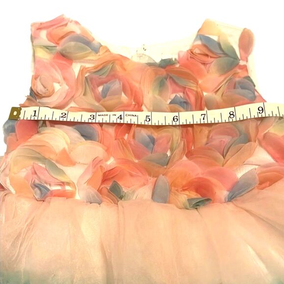 Si Rosa by Hopscotch Rainbow Rosette Dress Toddler Size 90 Tulle - Picture 4 of 8